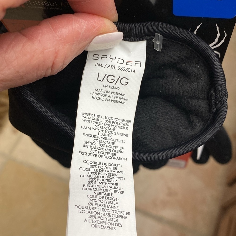 NWT Spyder Core Conduct Gloves 3M Thinsulate touchscreen compatible leather L - Picture 6 of 9